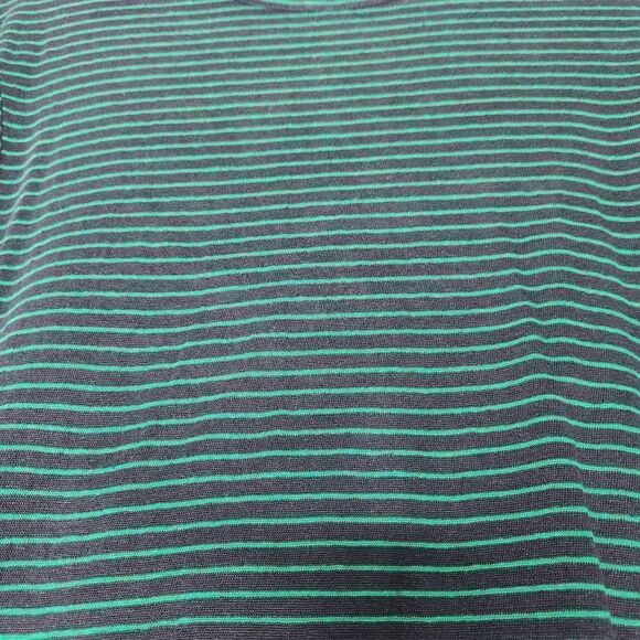 T Alexander Wang Striped Linen Silk Blend Knit Long Sleeve Shirt Blue Green - Picture 8 of 14